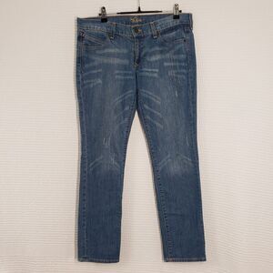 Old Navy Diva Jeans Womens 4 Short Blue Medium Wash Low Rise Distressed Scene